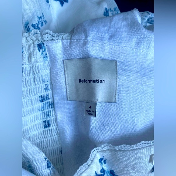 New Reformation Evianna Linen Floral Mini Dress - Picture 14 of 16